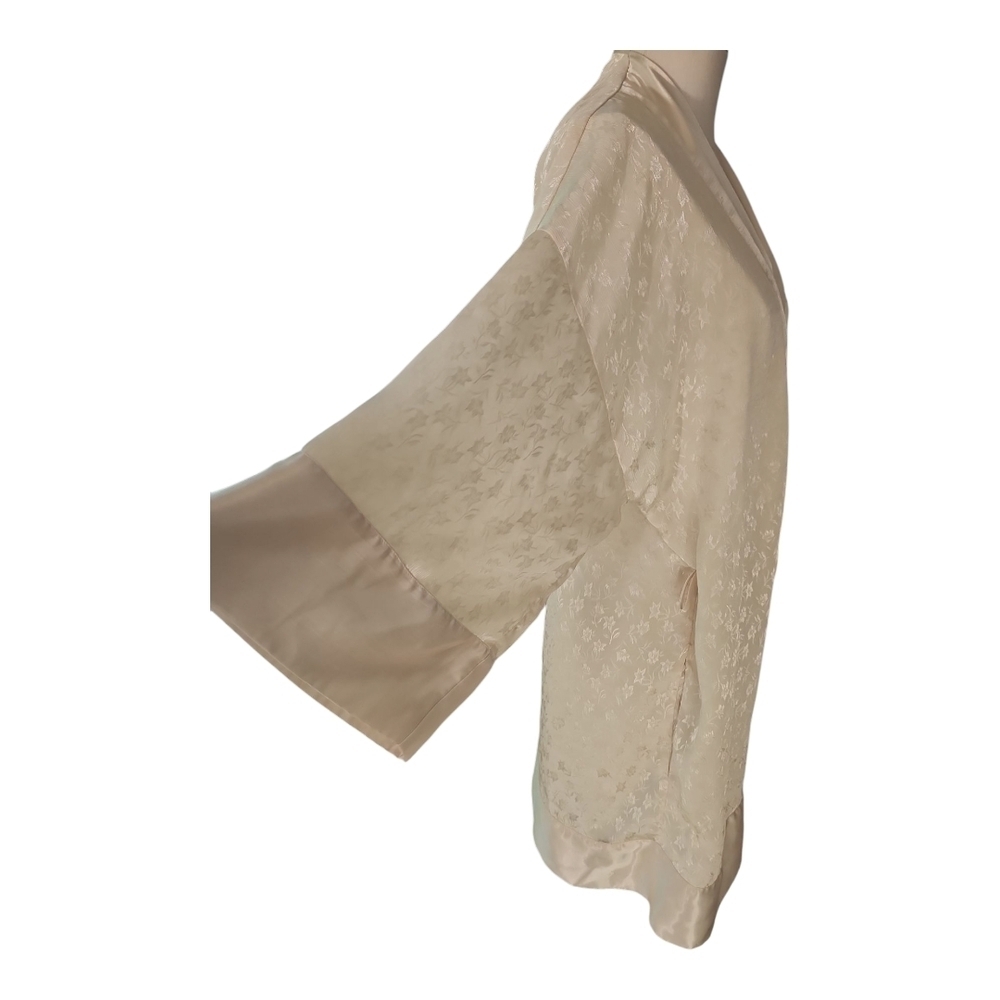Cacique Lingerie Satin Kimono Robe Petite Small Cream - Picture 3 of 10